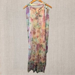 MedeShe Women's Chiffon Floral Holiday Beach Bridesmaid Maxi Dress Sundress